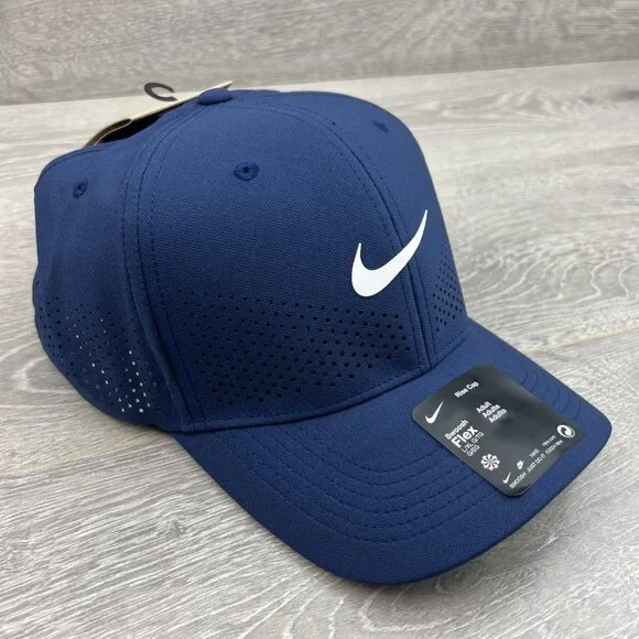 Nike Dri-FIT ADV Rise Structured Swoosh Blue Hat Cap Size L/XL NEW - Picture 3 of 13